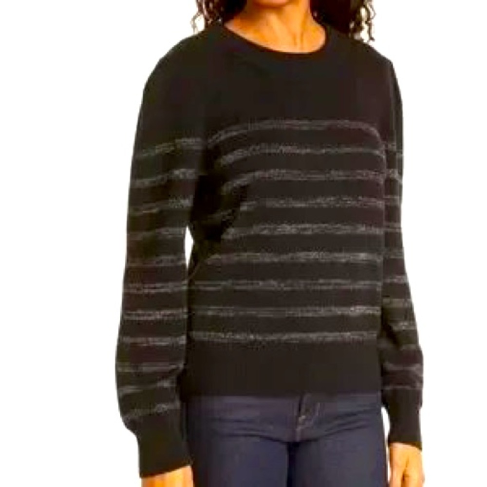 NWT Rails Allegra black metallic stripe sweater